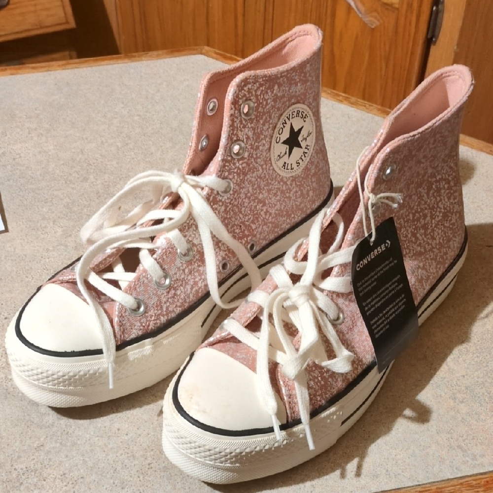 Converse Women's Pink Speckled High-Top Sneakers